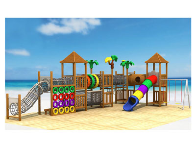 Children Wooden Adventure Playground with Swing Set MP-016